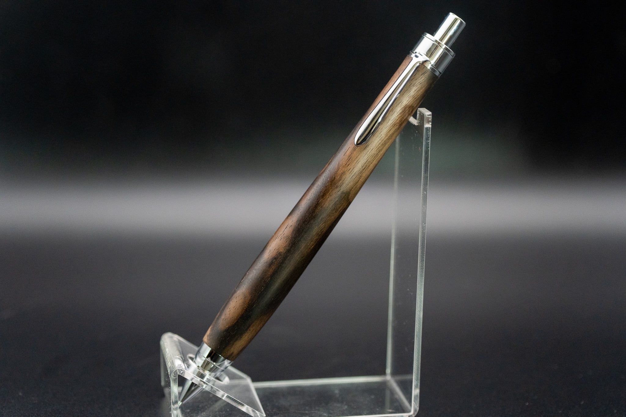 金木犀【魅惑の黒い紋様】 黒柿 孔雀杢 特上 gold MPシャーペン