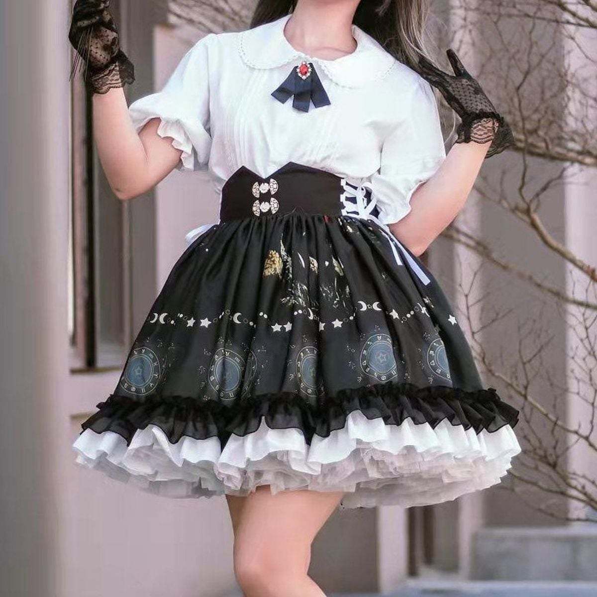 クロックフリルレーススカート | Maiden's Rêve