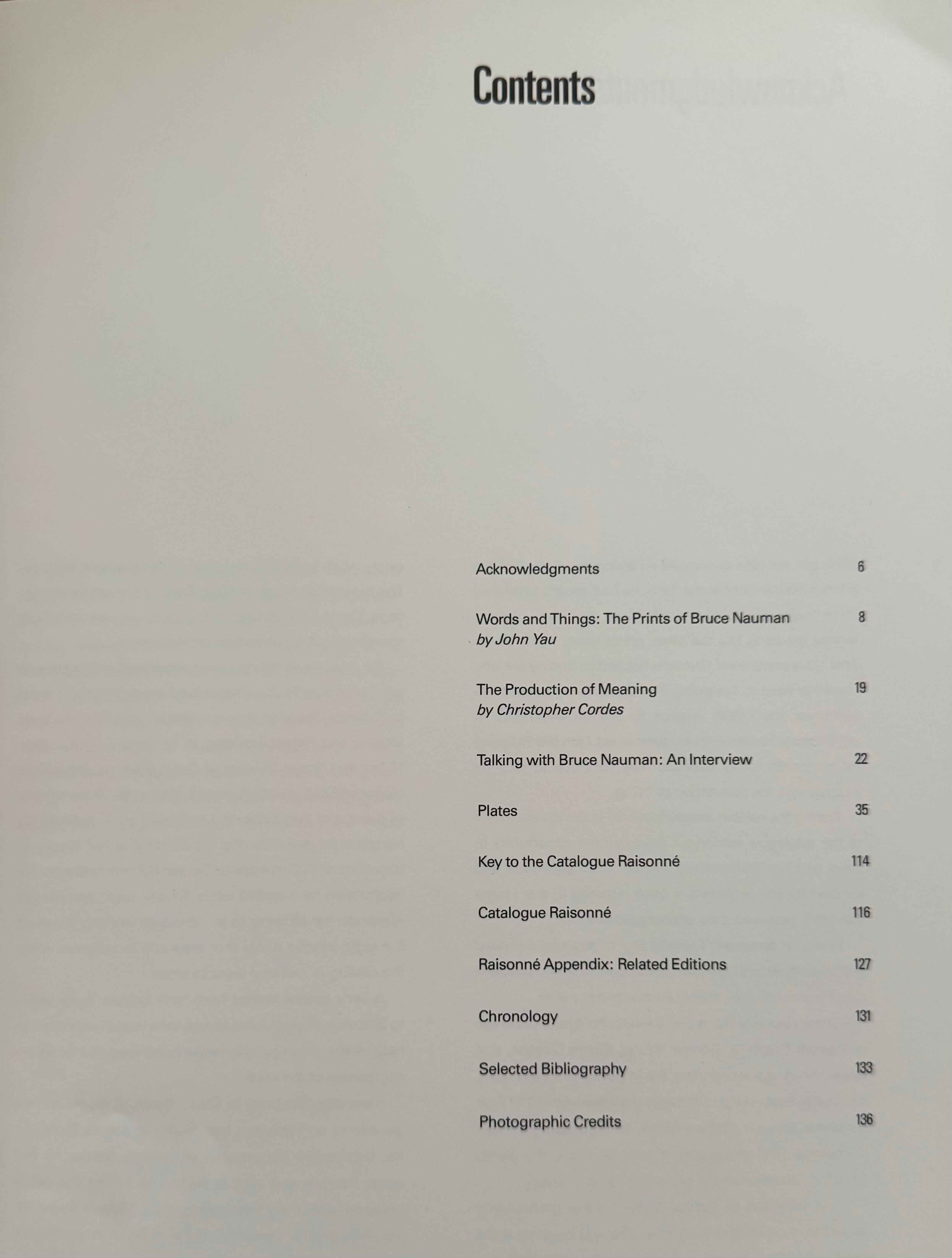 ブルース・ナウマン Bruce Nauman: Prints 1970-89 A Catalogue
