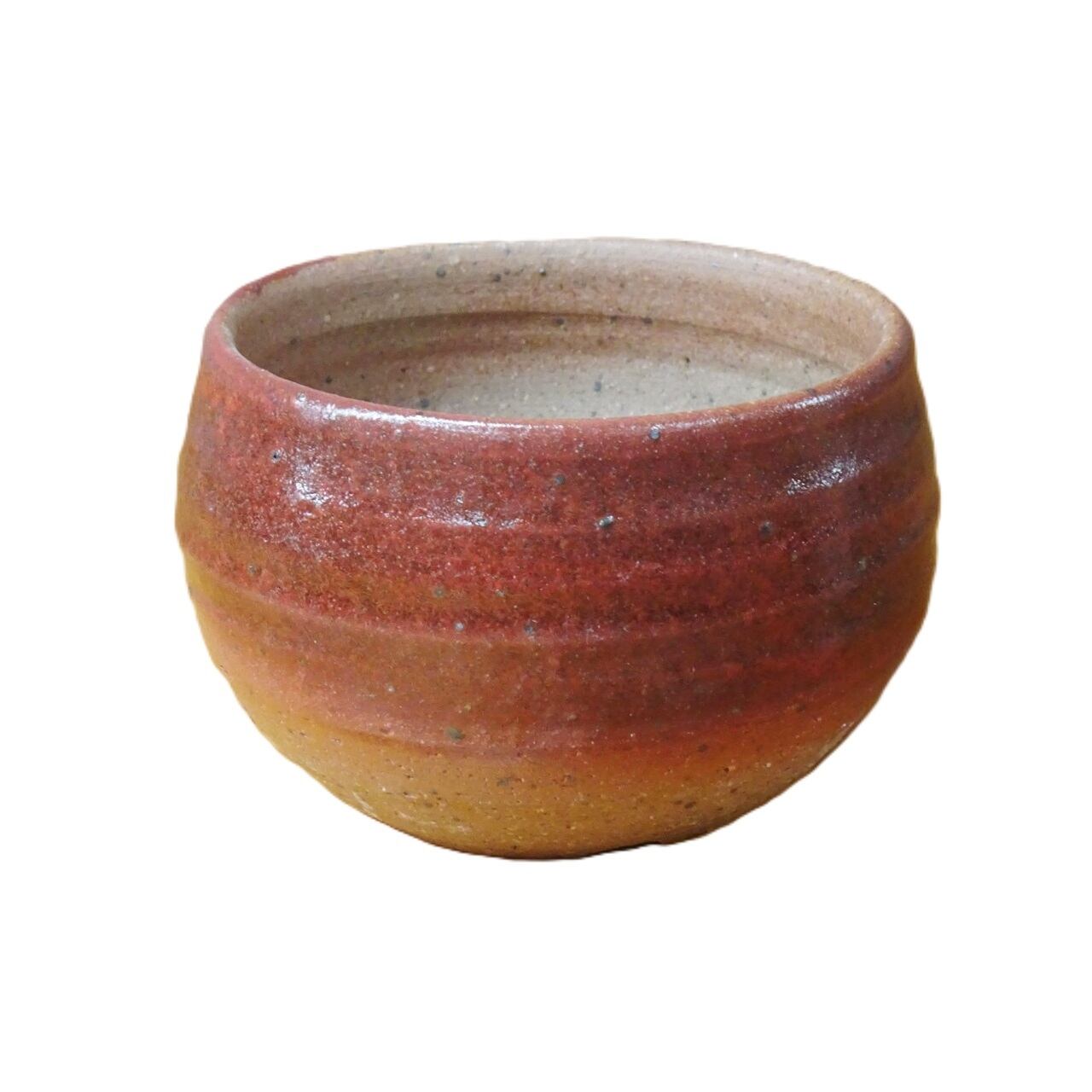 有田焼 赤茶色 丸型植木鉢