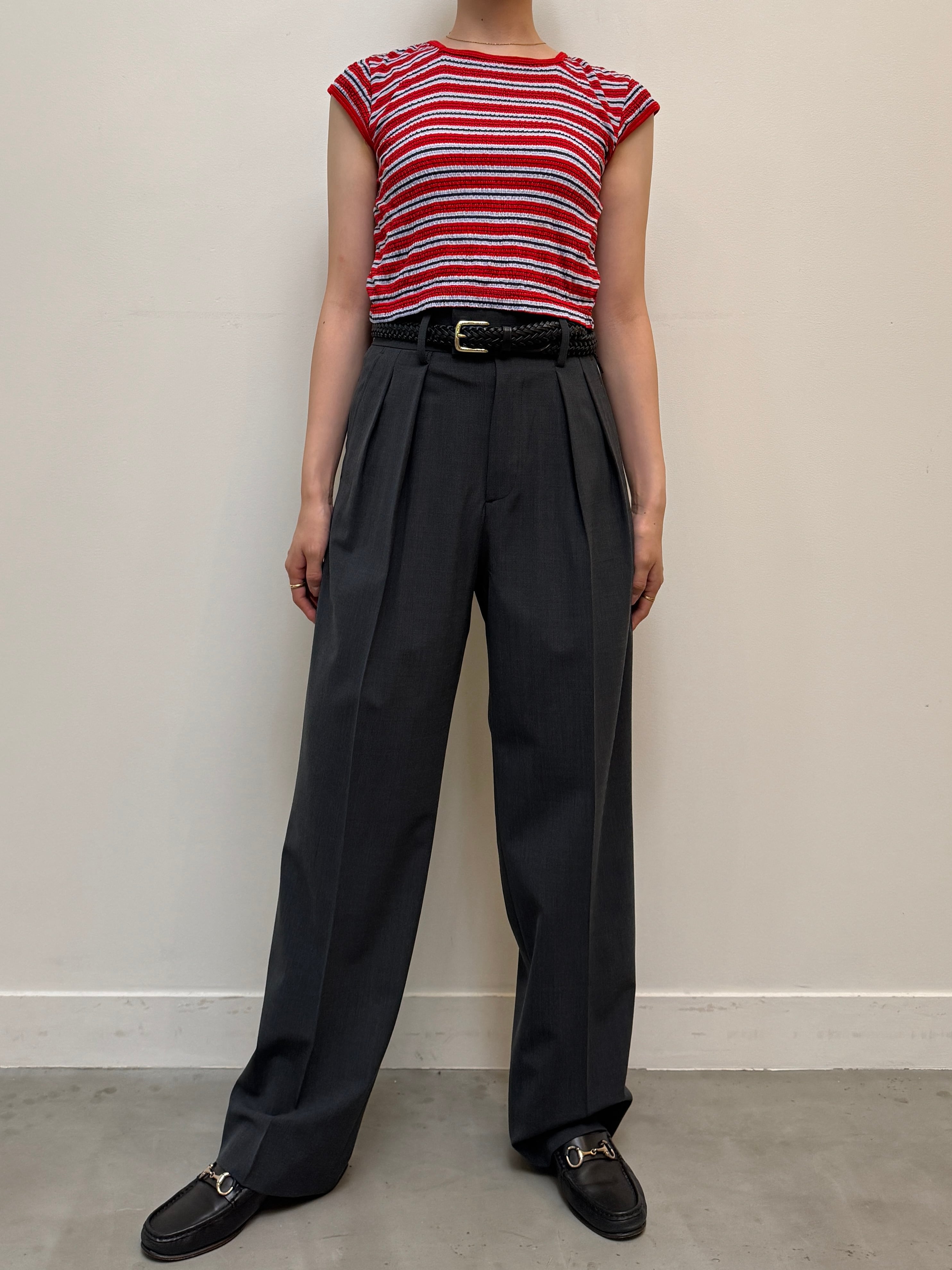CU13-23 USED COMPACT BORDER TEE -RED-
