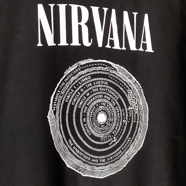 ニルヴァーナ In Utero 渦巻 NIRVANA 半袖黒色 Tシャツ 選べる6サイズ