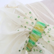 社交ダンス 衣装 スタンダードドレス ドレス ワンピース 白 黄緑 フロート レース パーティ 発表会 パーティドレス 蛍光 ファー 羽 明るい Sanline サンリーヌ ホワイト系 グリーン系 羽根付き おしゃれ 可愛い 女性 ダンス衣装 舞台衣装 パフォーマンス衣装 目立つ 明るい色 明るいデザイン