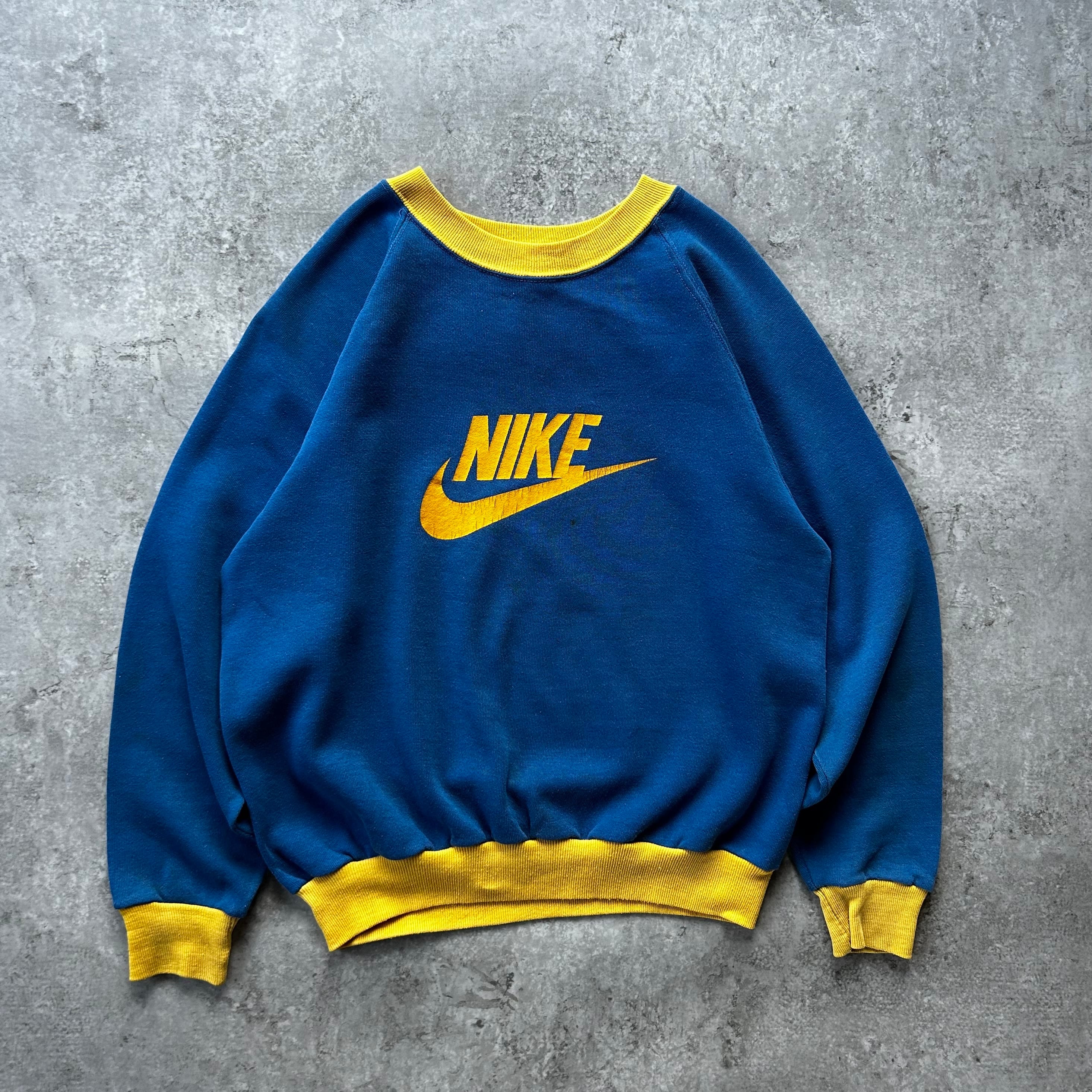 70s〜vintage NIKE スウェット XL 70年代 イタリア製 ユーロ オレンジ 