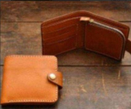 小銭入れ付き 二つ折り財布型の抜き型 レザークラフト用 | Happy plus