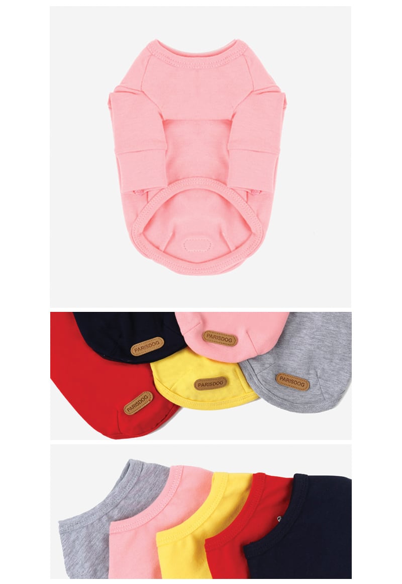 basic t-shirt S ~ 3XL 4color / 犬服 シンプル 無印 Tシャツ 小型犬 中型犬 大型犬 ペット ドッグウェア 部屋着 長袖 トップス cotton top10