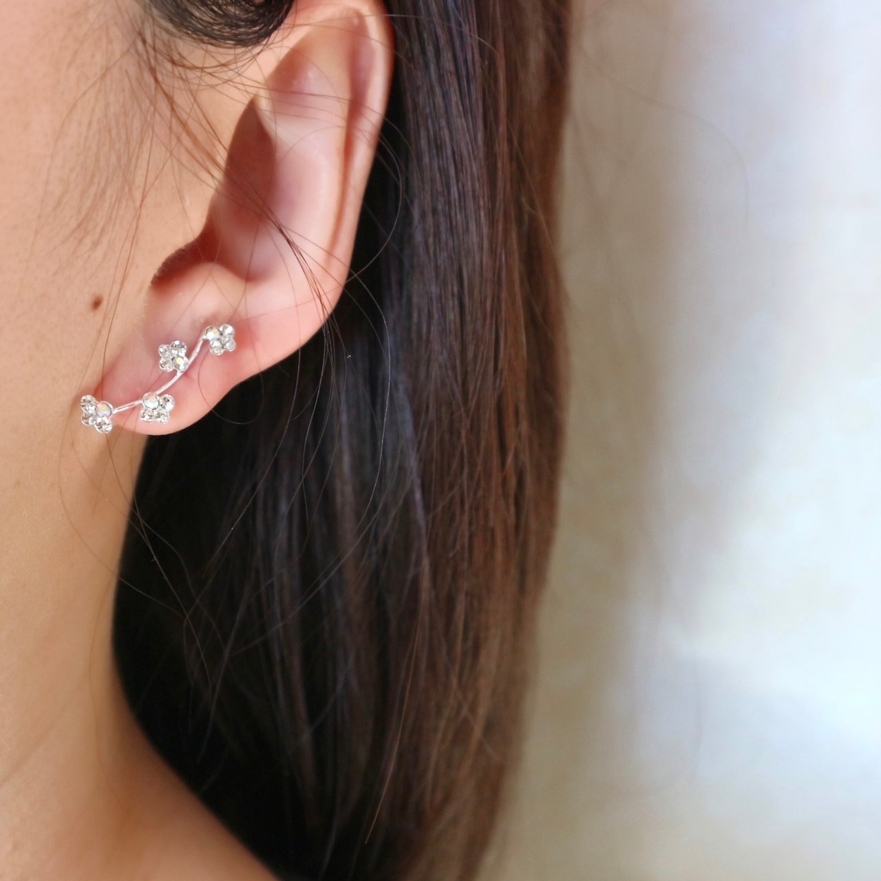 s925 桜シルバーイヤーカフ