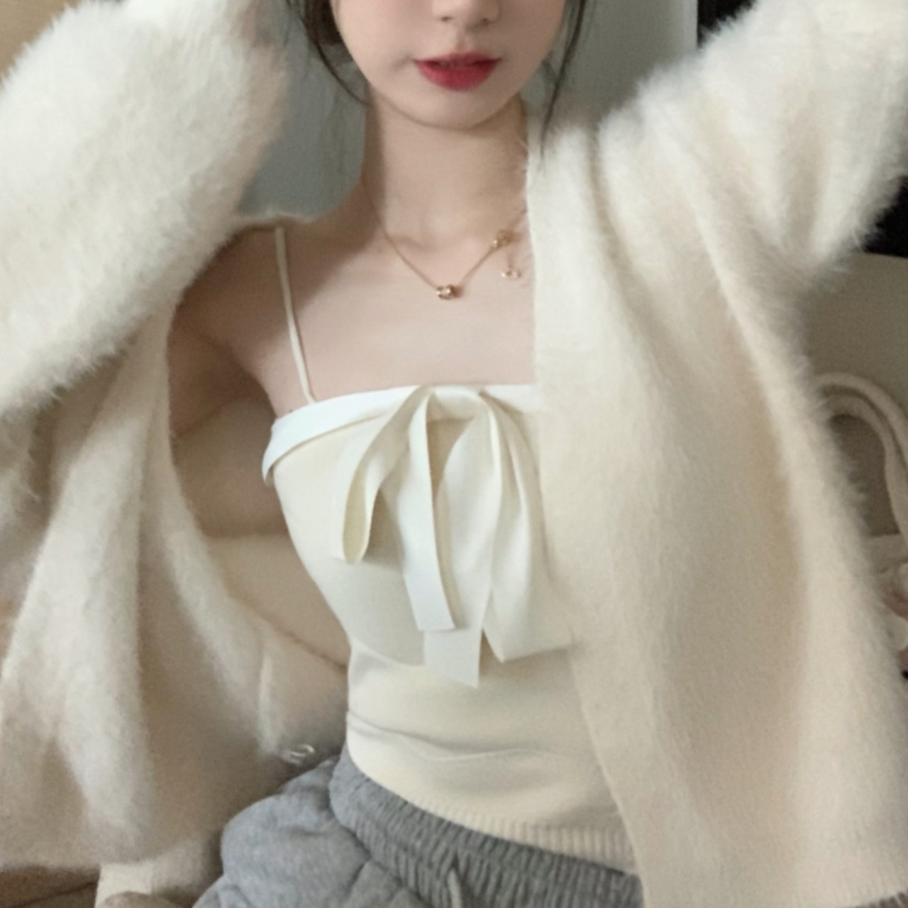 リボンニットキャミソール LK719