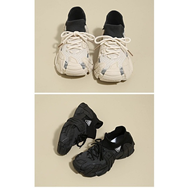 ソックレイヤードデザインスニーカー 3col   R01560