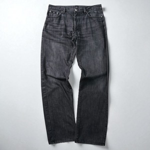 "HUGO BOSS" classic straight denim pants "washed BLACK"