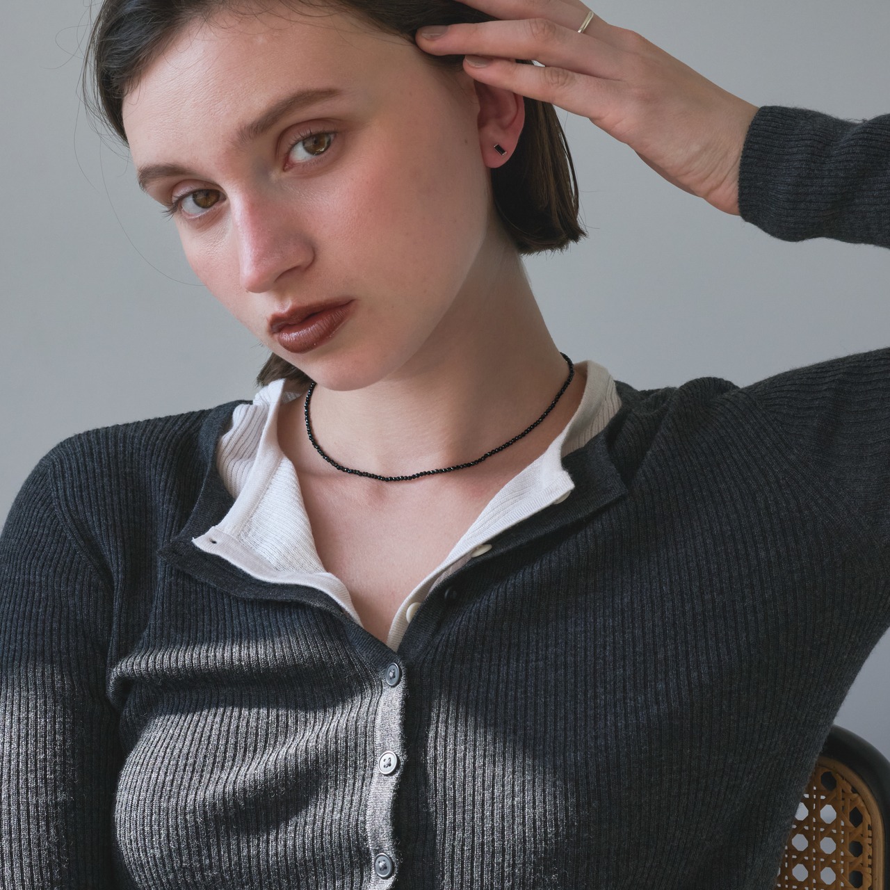 10/9(金)21時新作発売* silver925 black glass necklace
