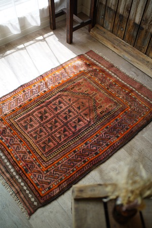 【346】Vintage Afghan Baluch rug 1960's