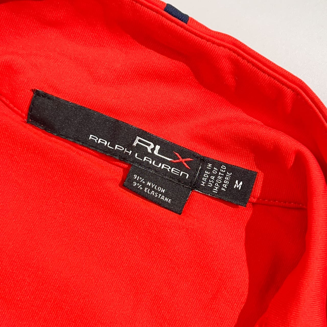 USA製 RLX RALPH LAUREN ラルフローレン ハーフジップ 半袖 プルオーバー シャツ サイズ M /蛍光オレンジ系 スポーツ トレーニング アメリカ製