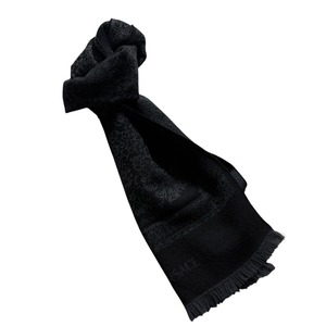 VERSACE baroque pattern wool scarf