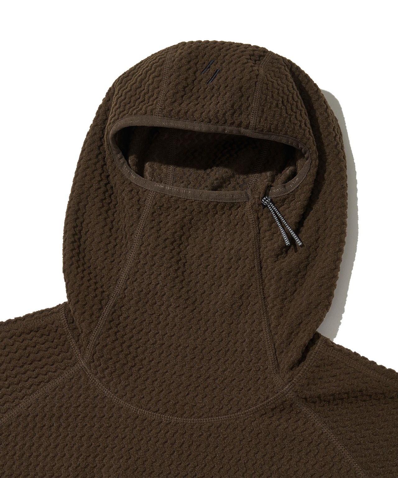 CALORA FLEECE HOODED PULLOVER_DARK BROWN
