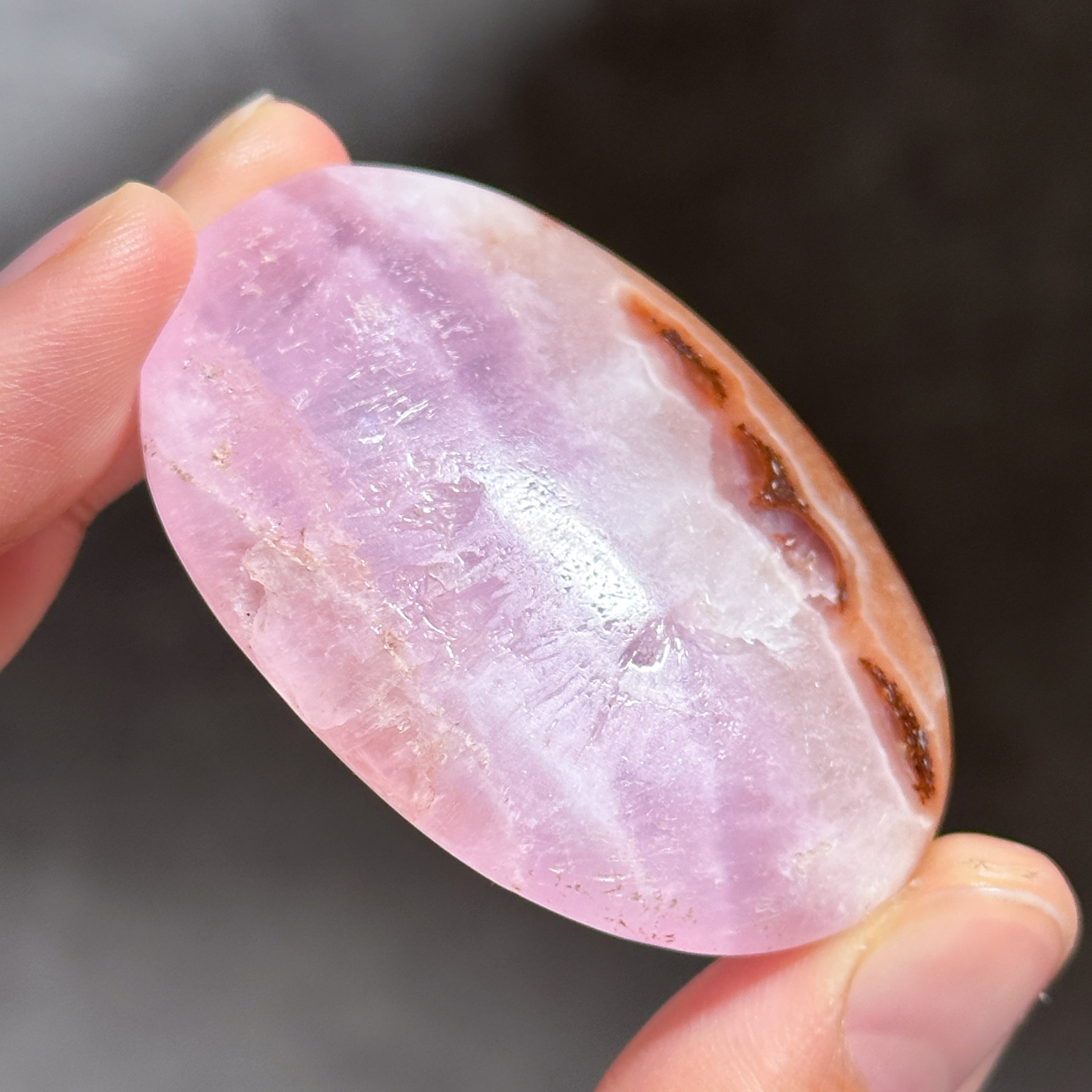 高品質】ピンクアラゴナイト パームストーン 82◇Pink Aragonite Palm