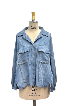 【ayane '26 spring】シアーデニムショート丈シャツ