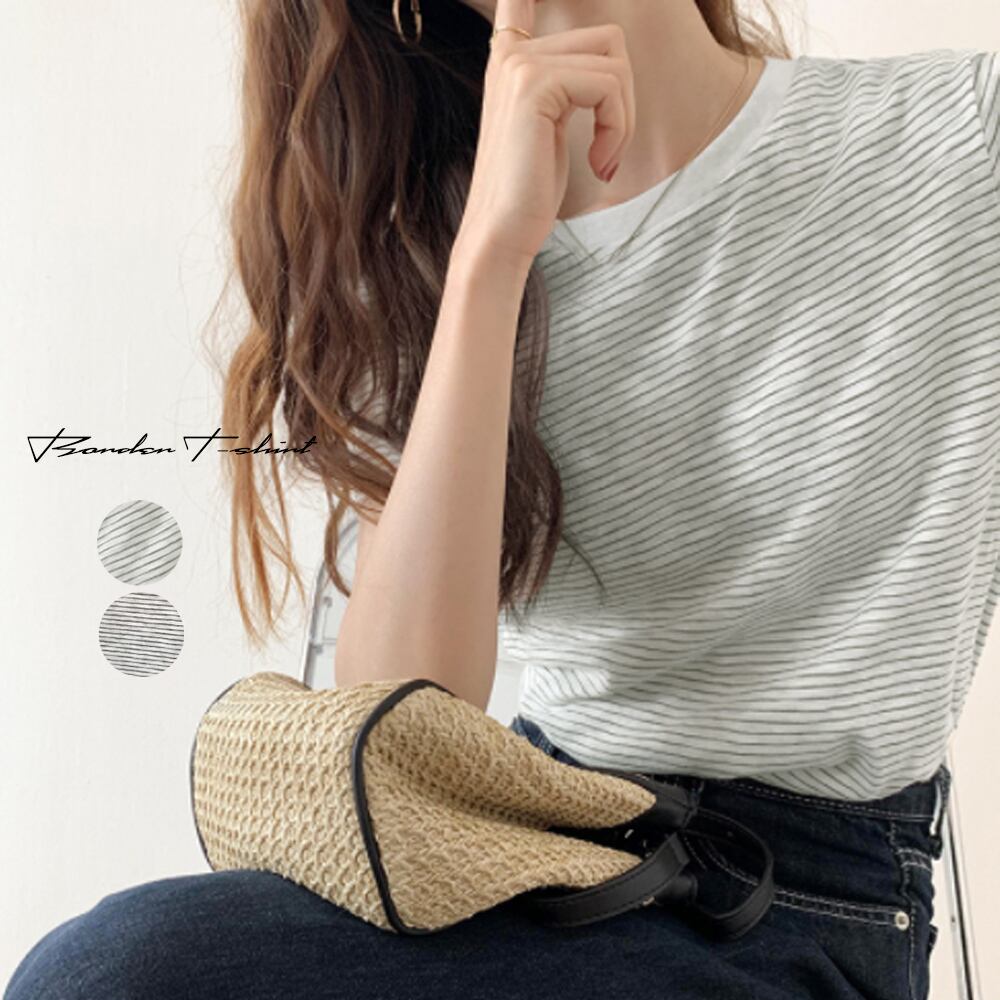 ボーダー柄Tシャツカットソー レディース