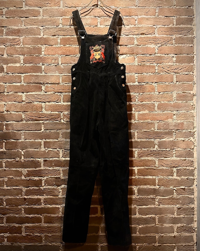 【Caka act3】80’s Logo Embroidery Vintage Leather Overall