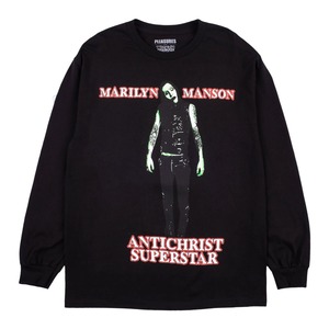 【PLEASURES/プレジャーズ×MARILYN MANSON/マリリン・マンソン】SUPERSTAR LONG SLEEVE ロングTシャツ / BLACK