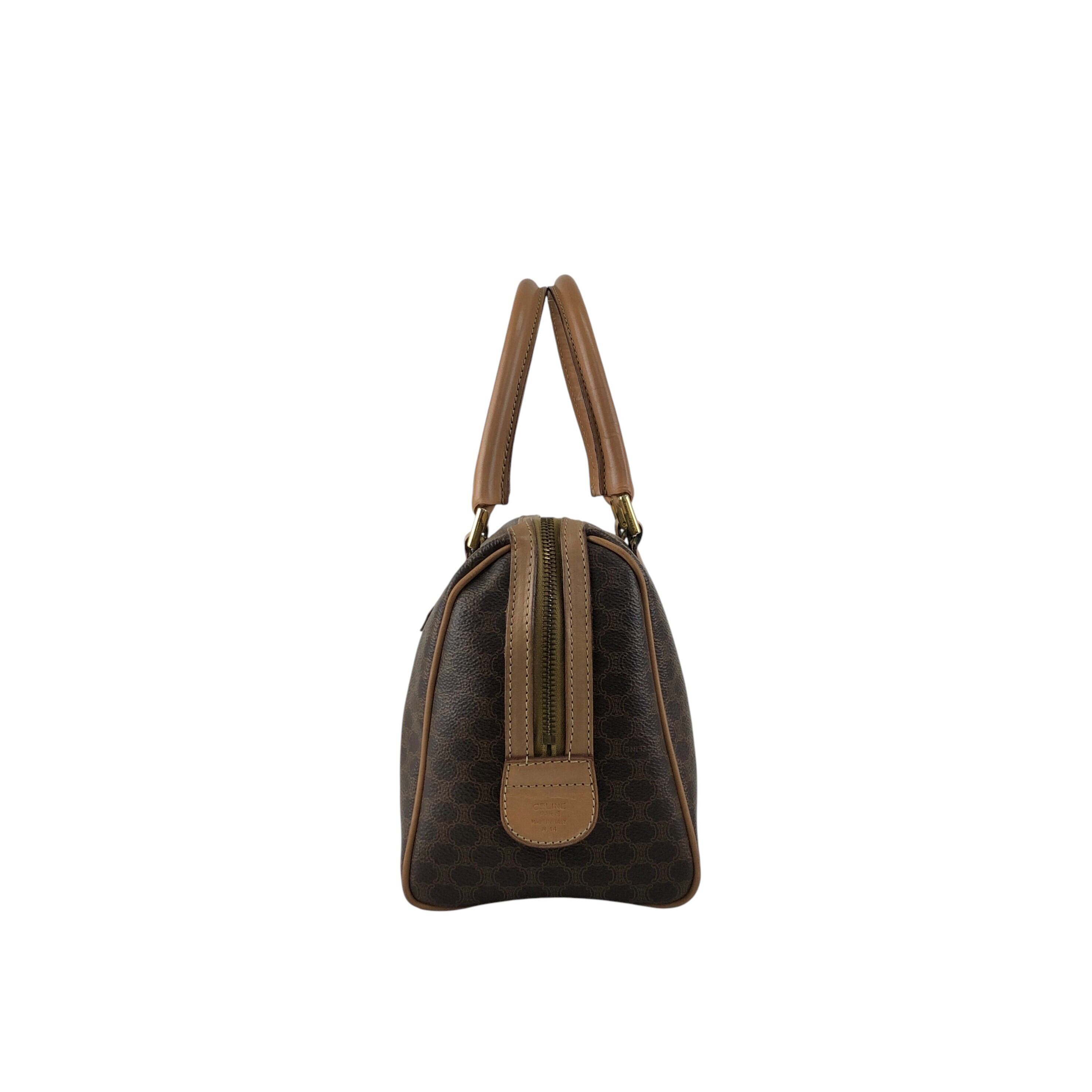 CELINE セリーヌ マカダム ハンドバッグ ブラウン トリオンフ CELINE セリーヌ マカダム ハンドバッグ ブラウン トリオンフ