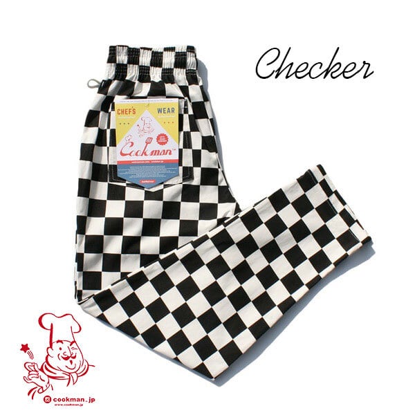 Chef pants Checker シェフパンツ チェッカー UNISEX 男女兼用 Cookman クックマン イージーパンツ アメリカ