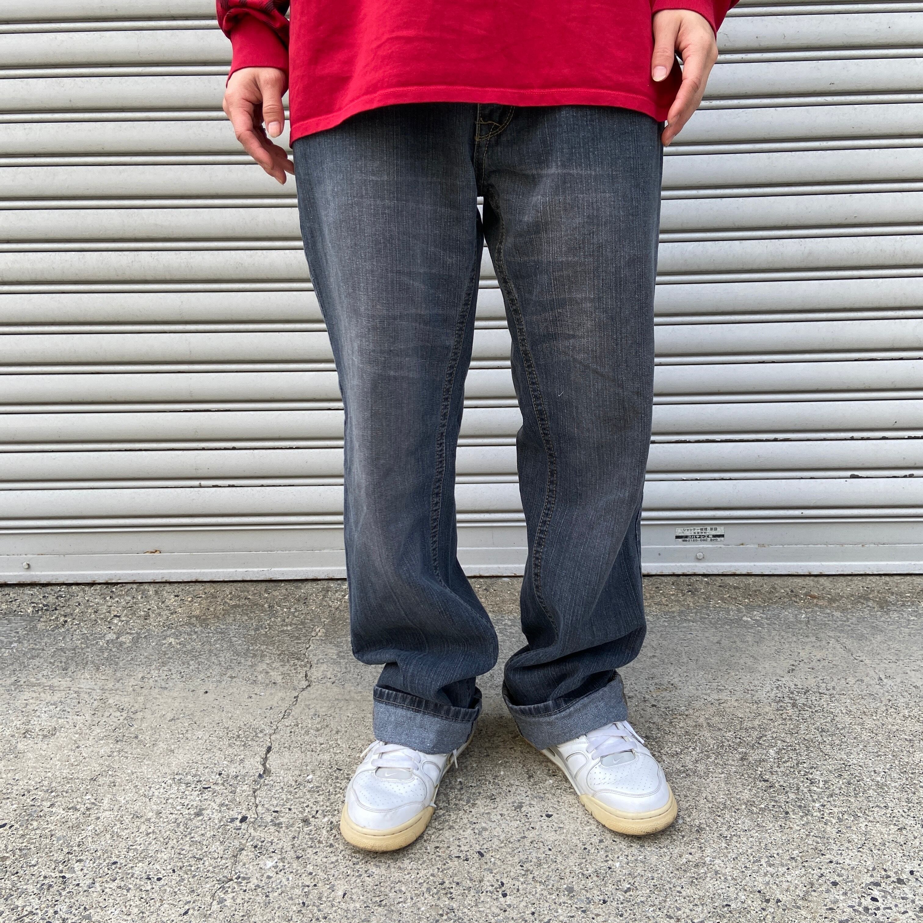 Eddie Bauer BOOT CUT ユーズト加工ブラックデニム　32×32