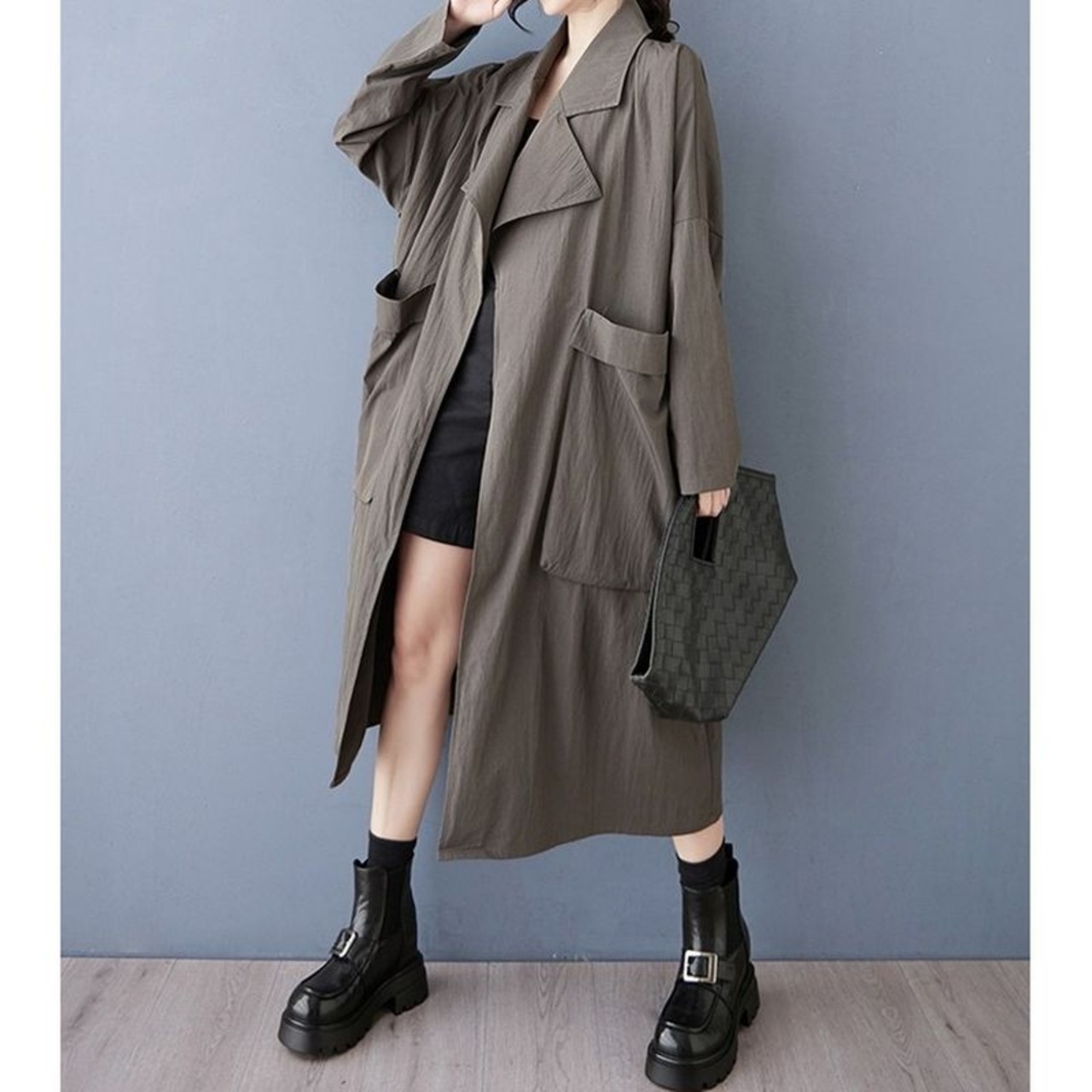 オーバーサイズ ロング トレンチ コート  00285