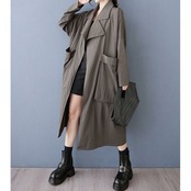 オーバーサイズ ロング トレンチ コート  00285