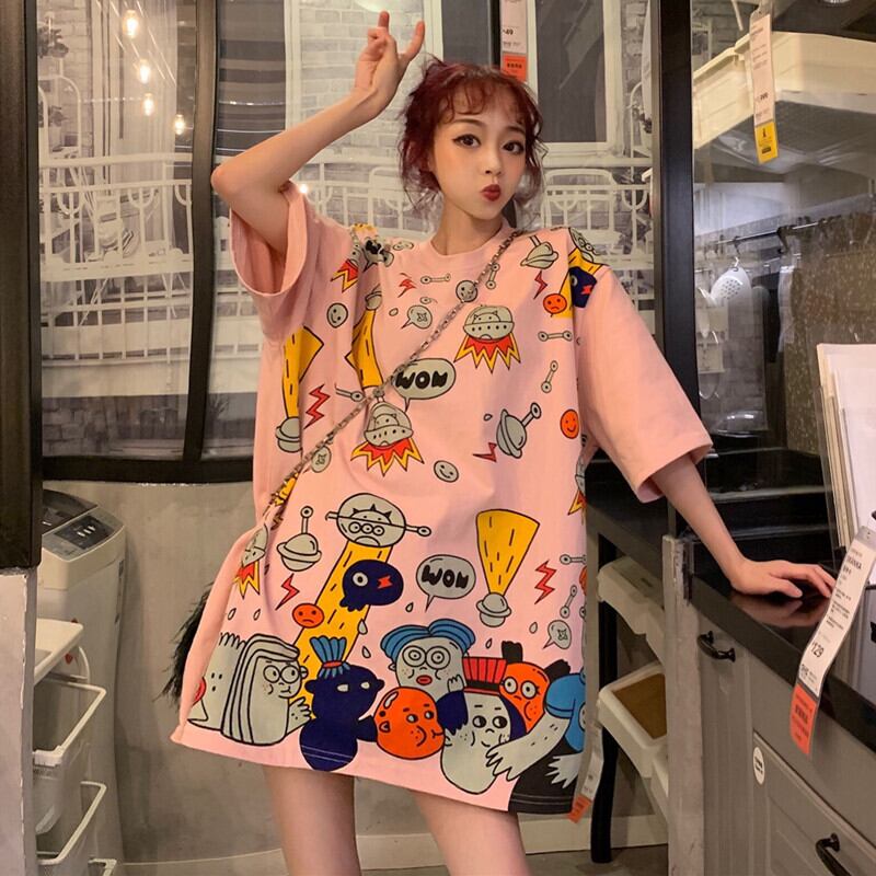 スタイルサマールーズTシャツ トップス ロング半袖スリーブ ショート ハーフスリーブ かわいい 夏物 ケッペル50534949655