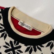 PIA SPORTS ピアスポーツ ワッペン付き ノルディック デザイン ウールニットセーター サイズ 5 /ライカ/日本製