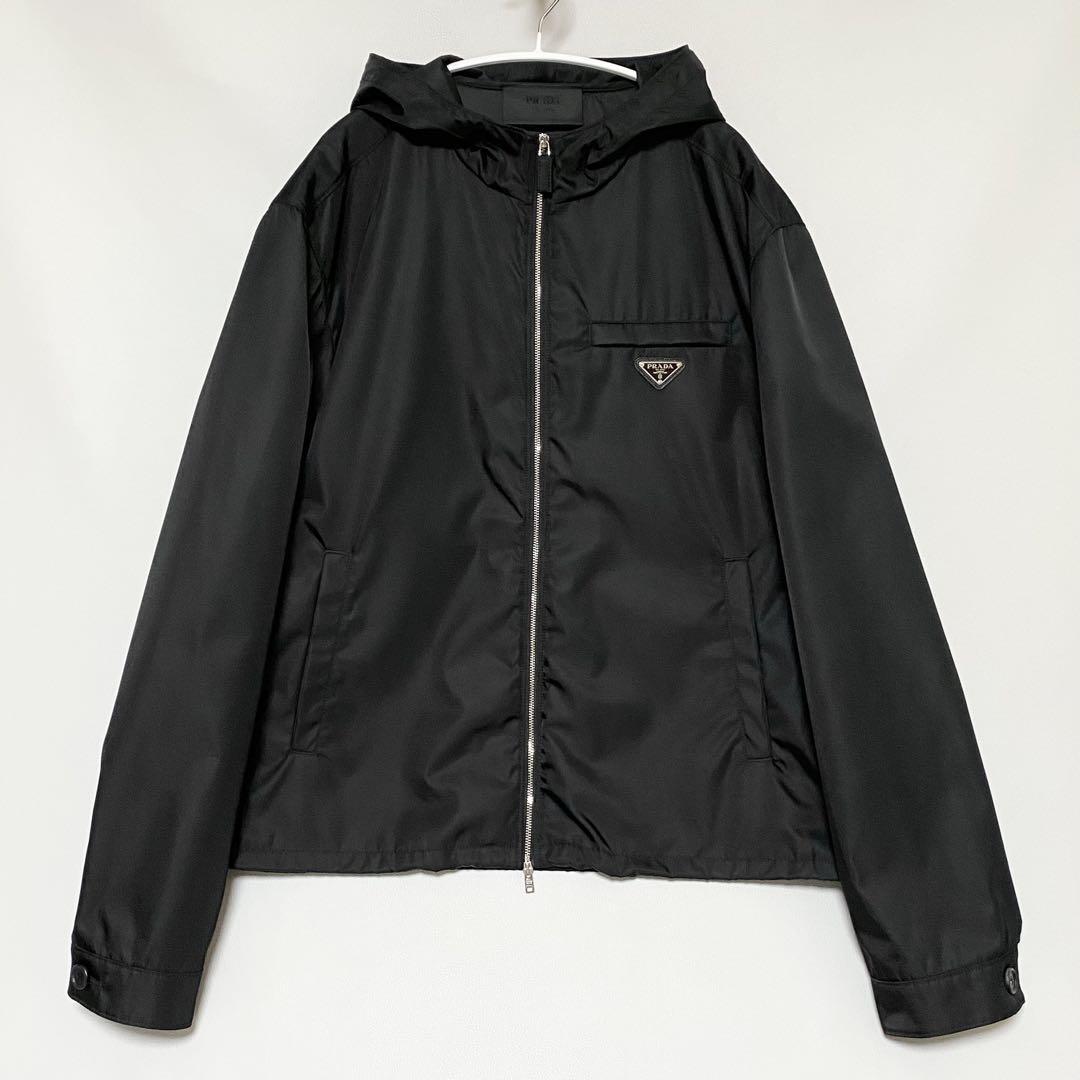PRADA / フード付 Re-Nylon ブルゾンジャケット ブラック 52 PRADA / フード付 Re-Nylon ブルゾンジャケット ブラック 52