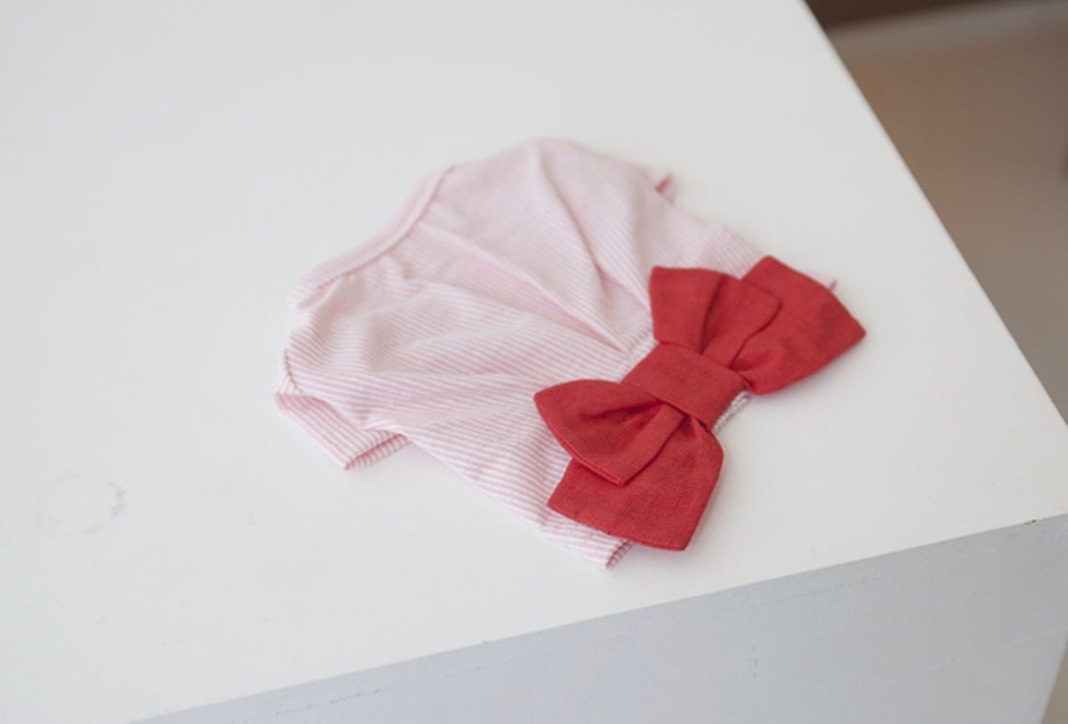 【Coco Chien】 リボン付き袖なしTシャツ