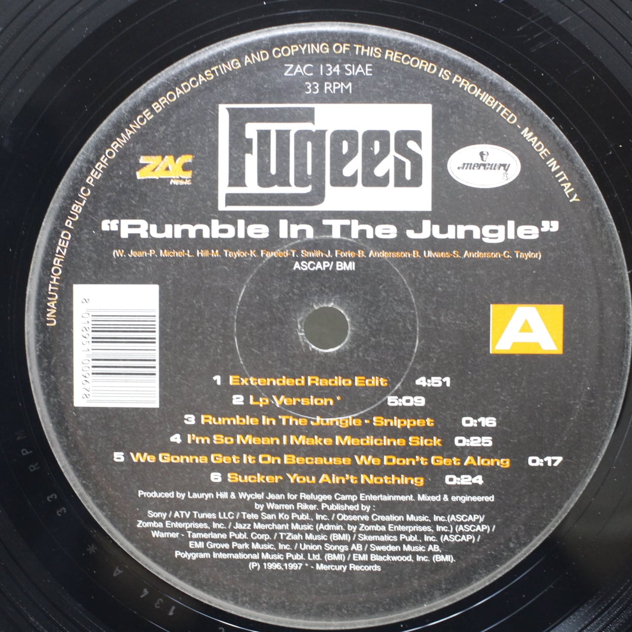 Fugees / Rumble In The Jungle [ZAC 134] - 画像2