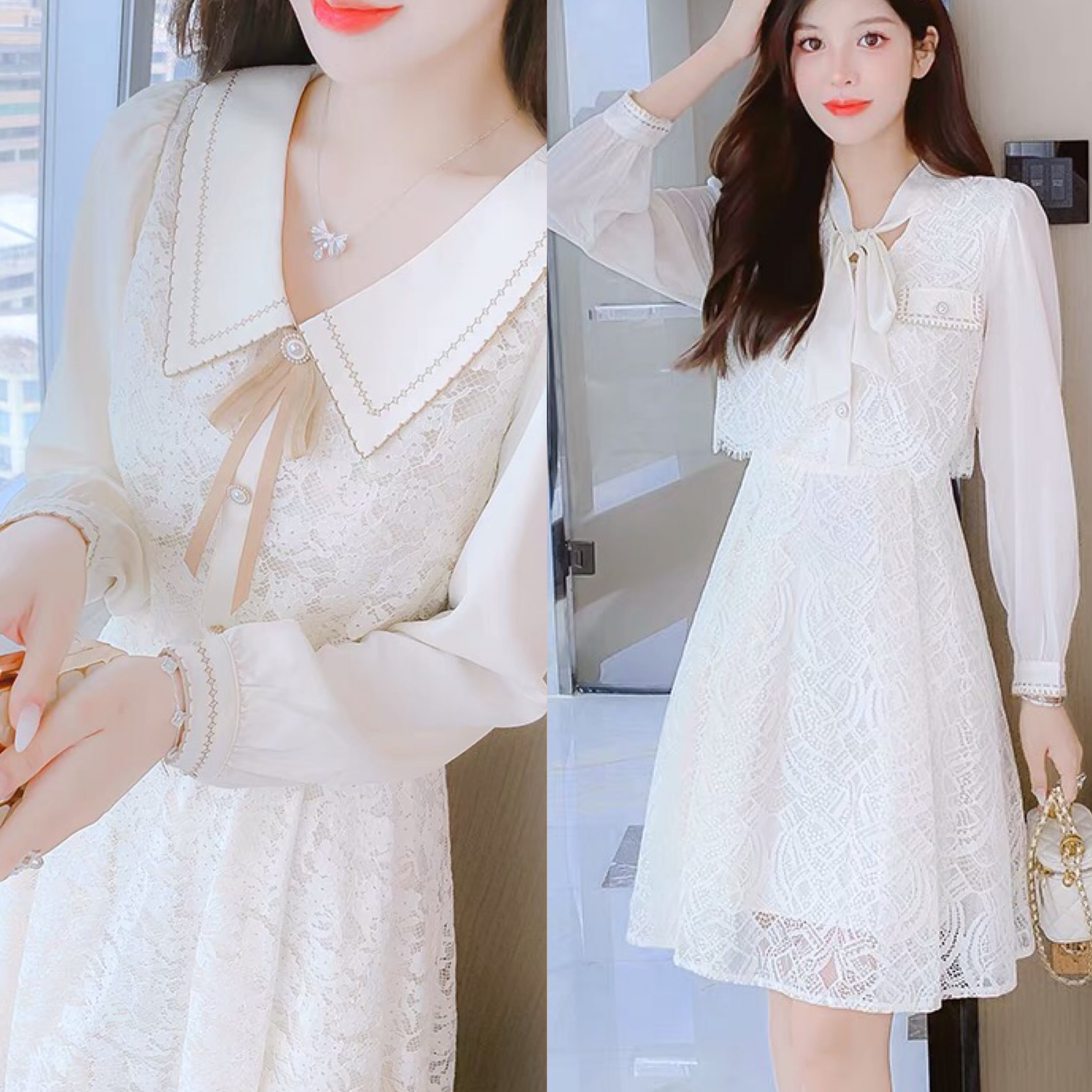ワンピース 白 ワンピース レース エレガント ブラウス セットアップ ワンピース 白 ワンピース レース エレガント ブラウス セットアップ