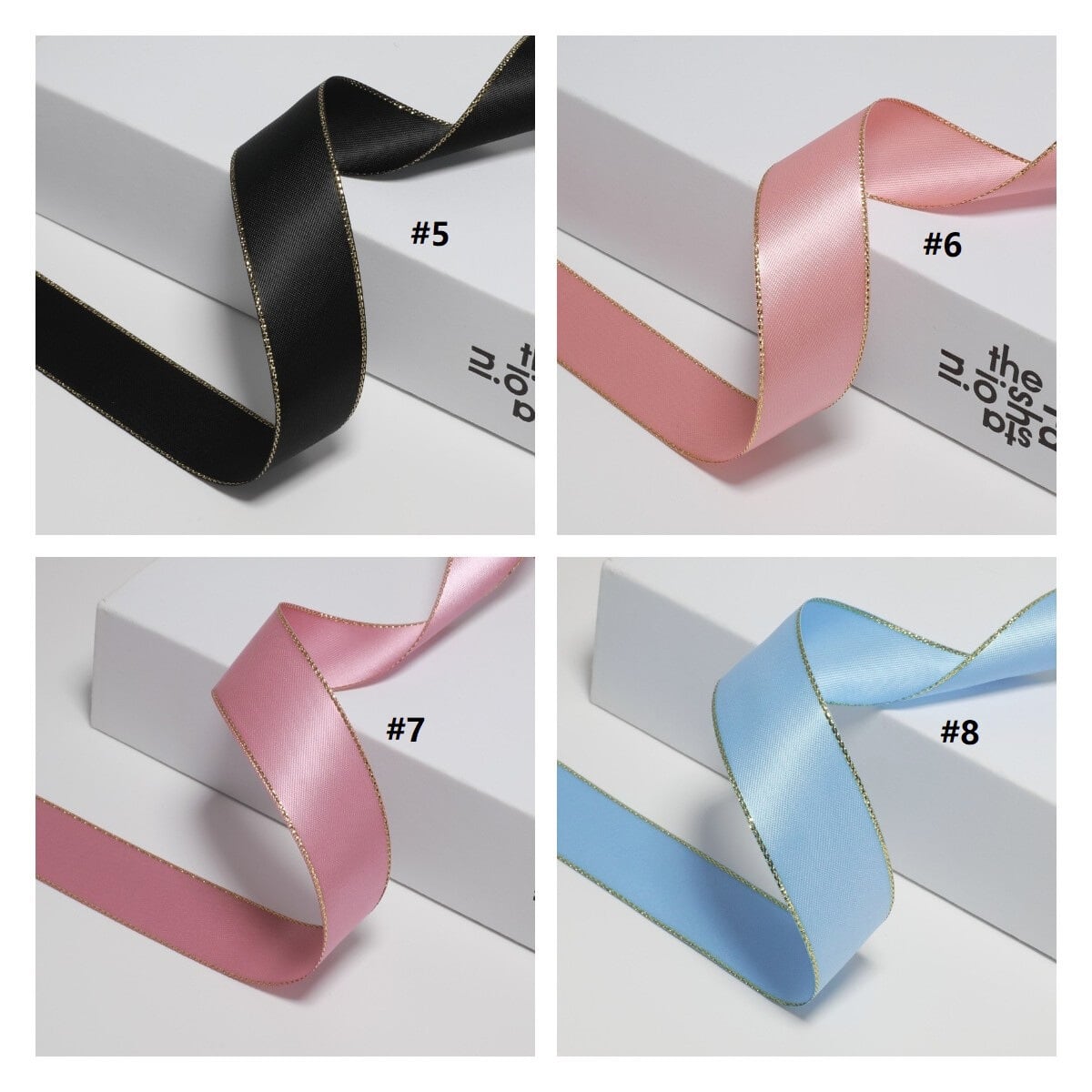 サテン リボン 金縁 無地 幅約38mm 布 01010003 ハンドメイド 資材