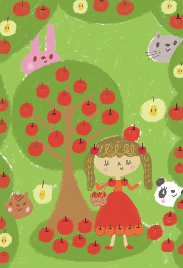 apple princess　ポストカード　りんご収穫祭