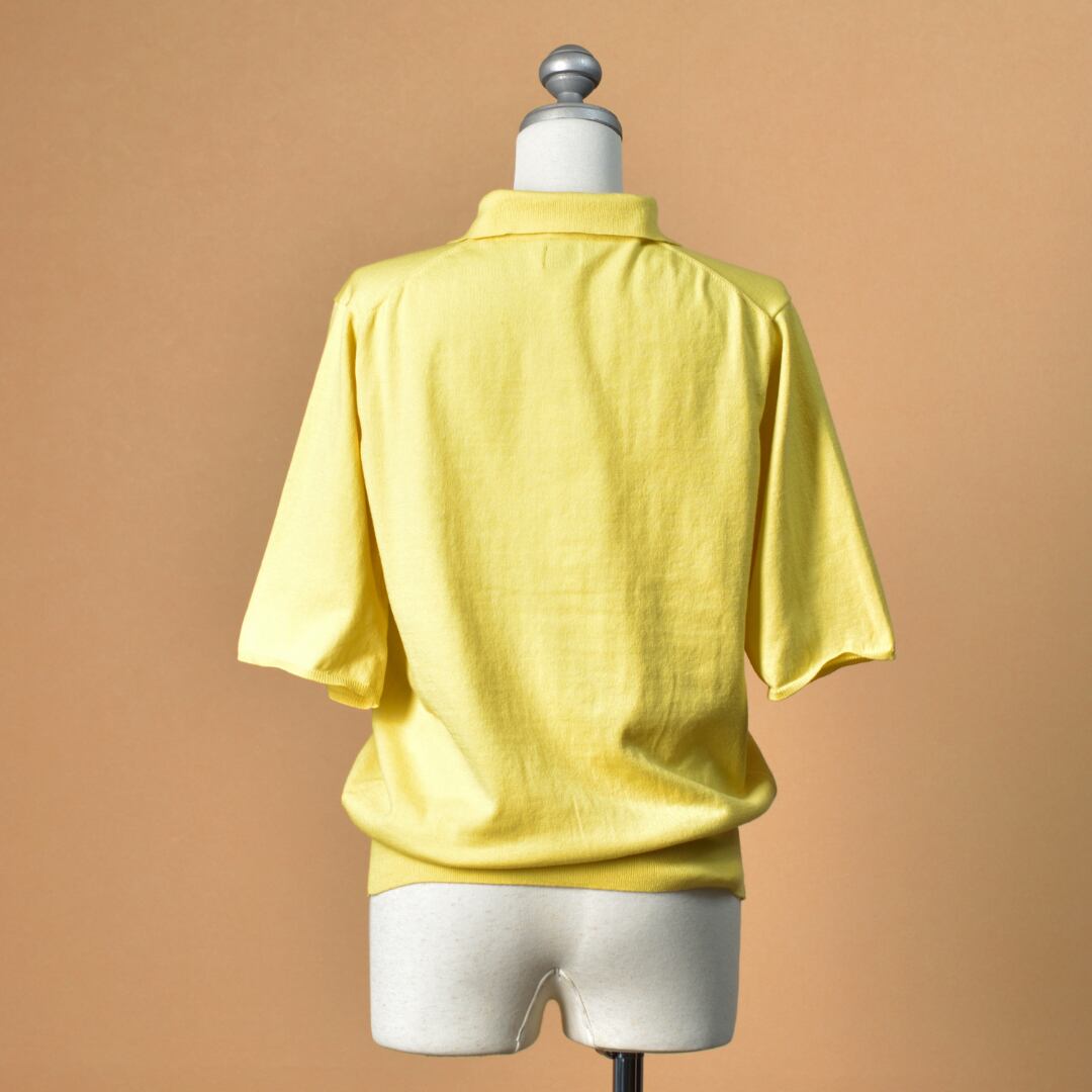 IKITSUKE イキツケ ポロダブルニット・イエロー【送料無料】