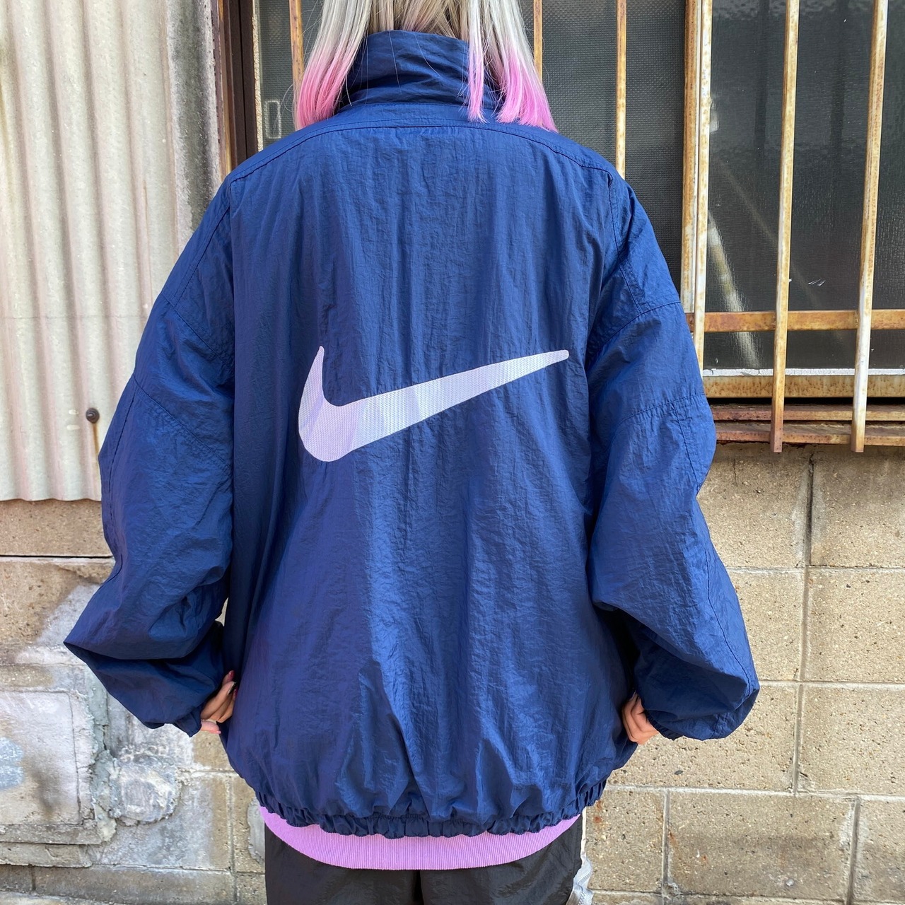 00年代 NIKE ナイキ リバーシブル 中綿 ナイロンジャケット メンズL 