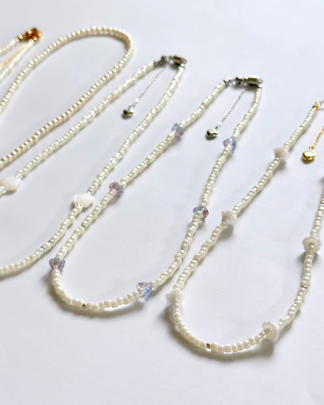 czech bellflower beads necklace【 purple 】数量限定