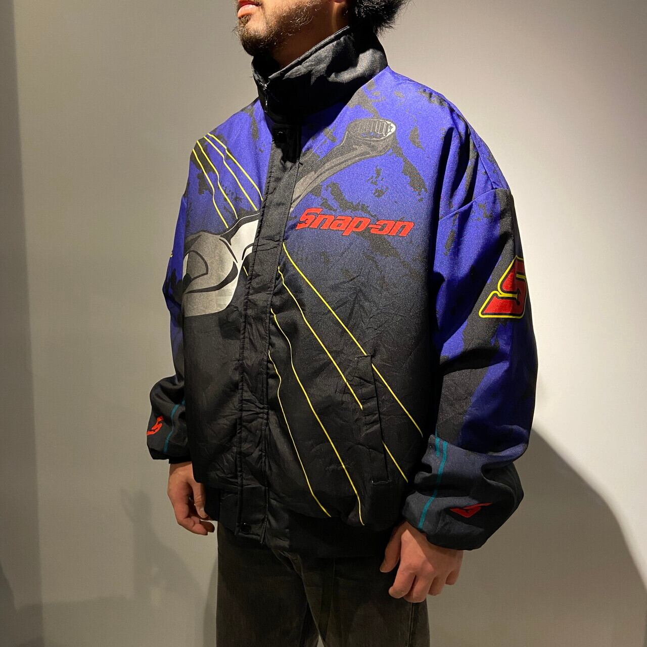 ビッグサイズ 90年代 SNAP-ON 総柄 ナイロンジャケット メンズ2XL 古着 ...