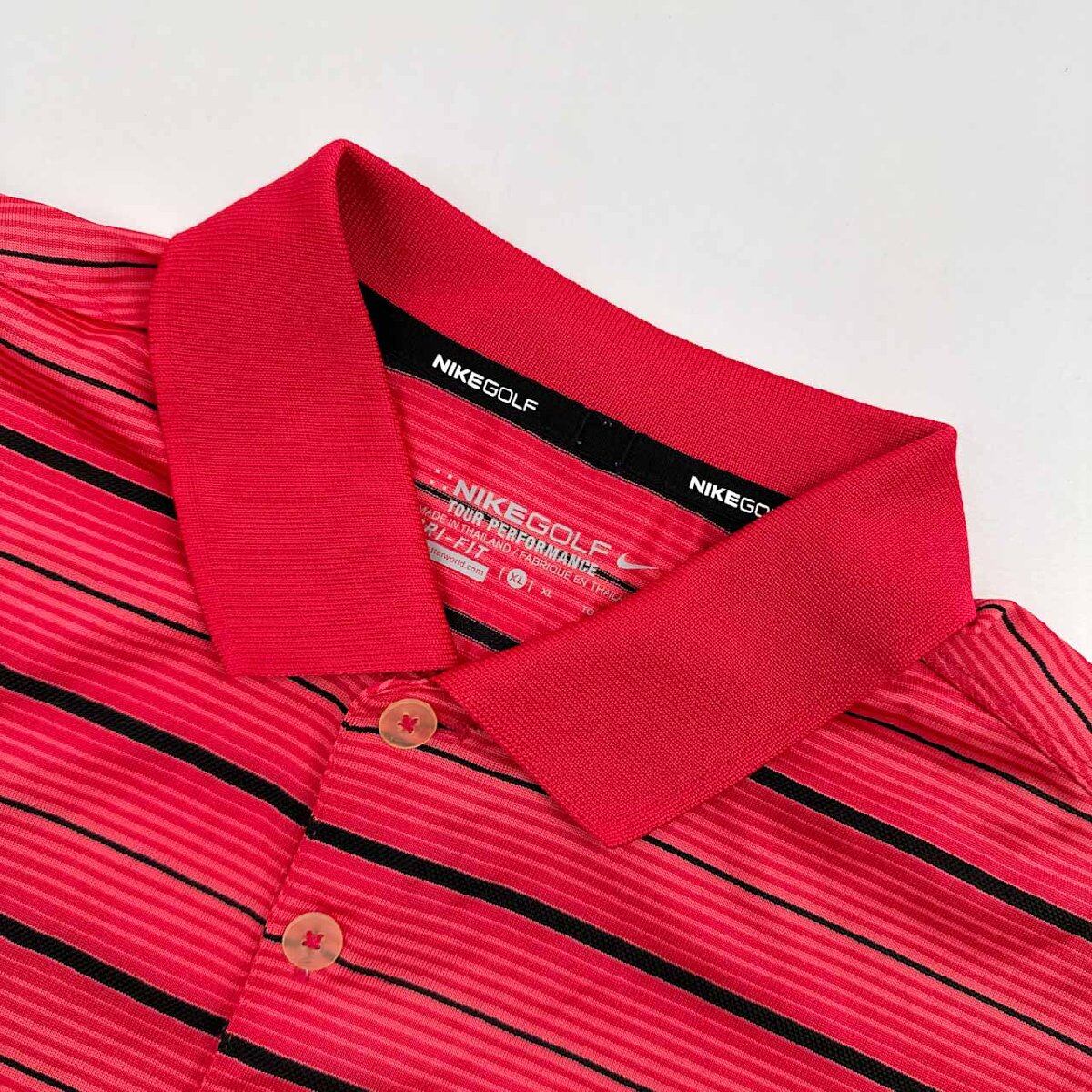 美品◇NIKE GOLF ナイキ ゴルフ DRI-FIT ボーダー 半袖 ドライ
