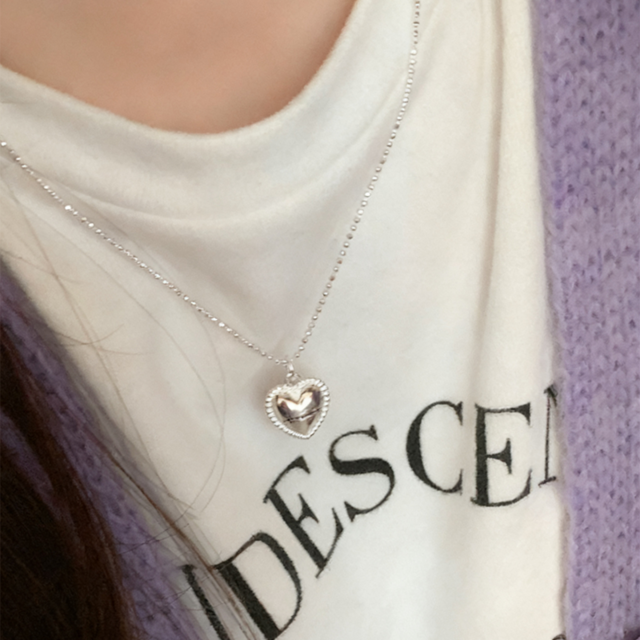 suzyaccシルバー愛心ビーズネックレス
