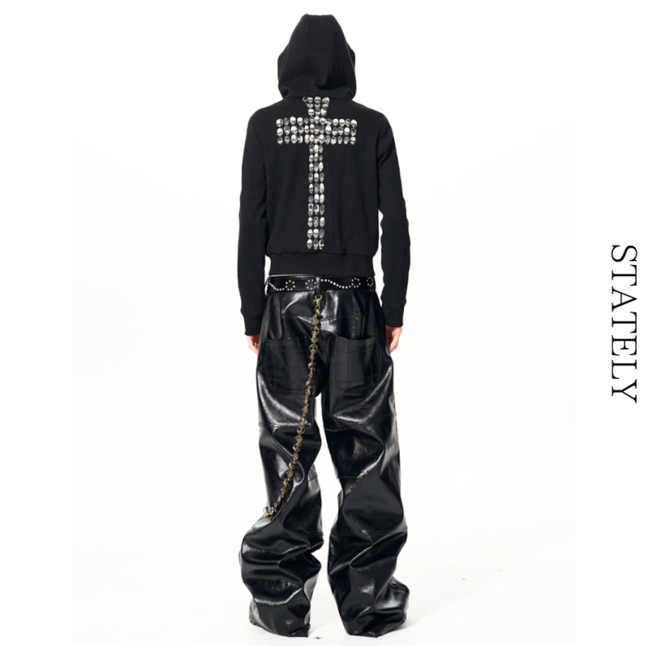 Skull Cross Zip パーカー_T216・画像6