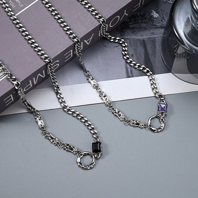 【YAOCHENシリーズ】★ネックレス★ 2color 首輪 アクセサリー 小物 個性的 レトロ 男女兼用 メンズ 切り替え