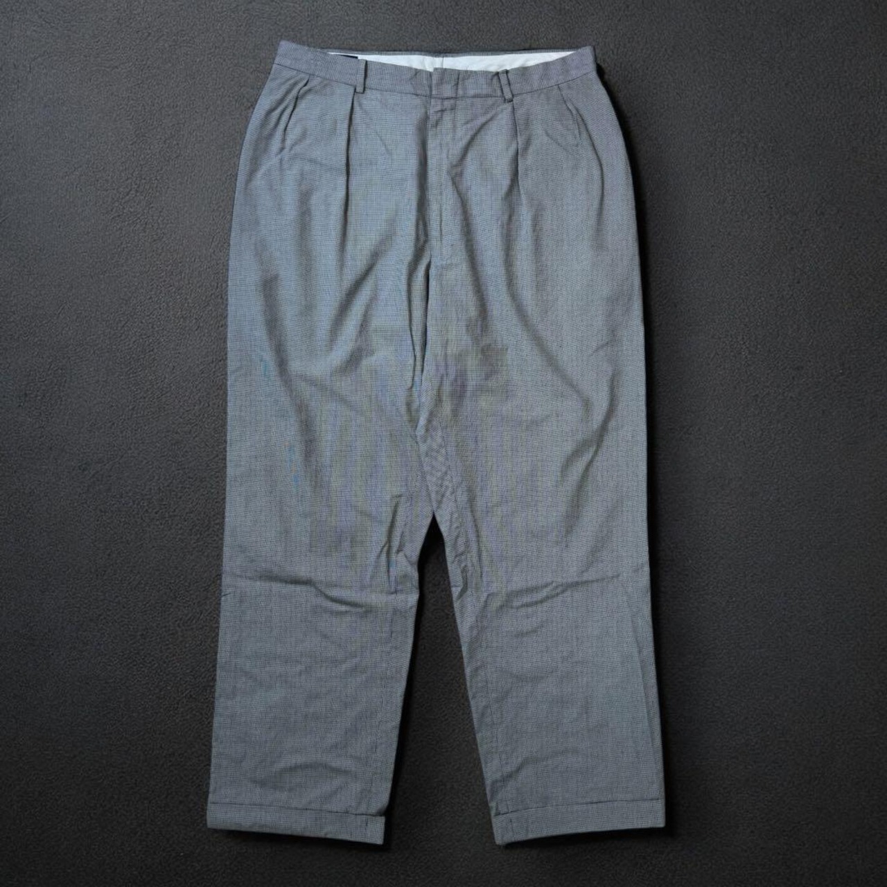 POLO by Ralph 90s Lauren two-tuck trousers 千鳥格子 ツータックスラックス W38 古着 - 2