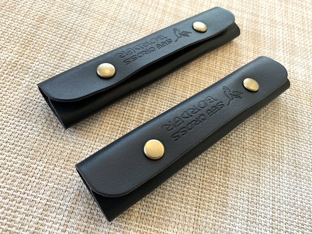 Leather Handle Cover / Black (2 pieces set)