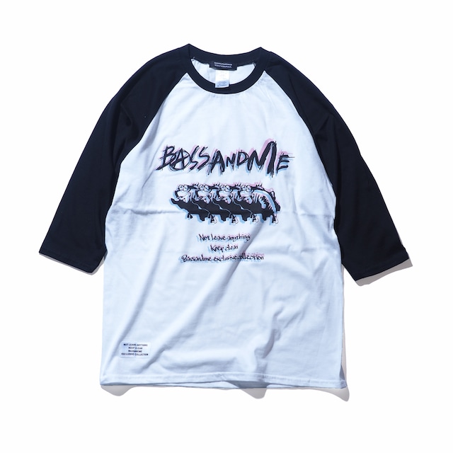 bassandme 5.3oz baseball tee "lonely" TYPE-Three-quarter sleeves