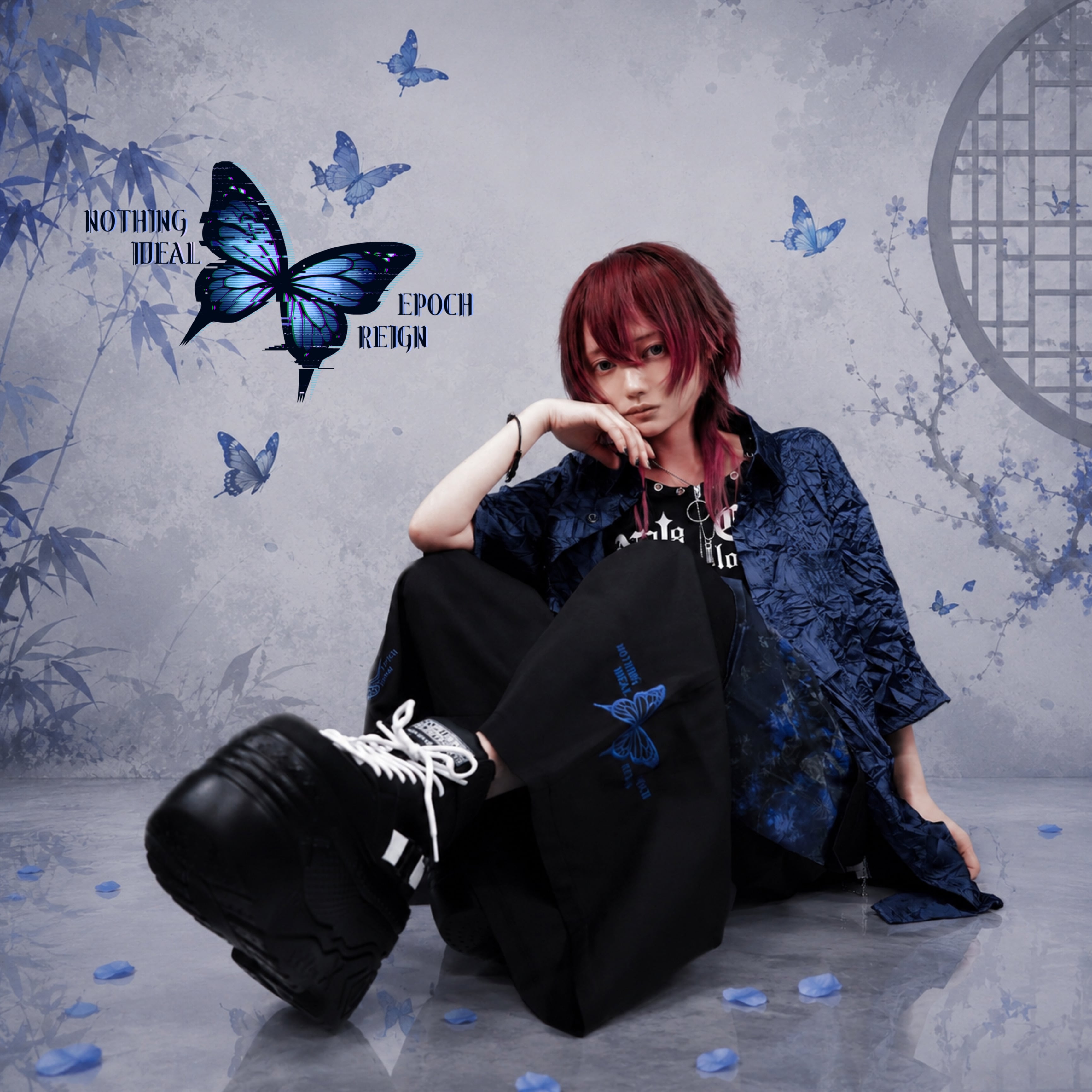 NIER ブラックワークパンツ　新品 BIG POCKET WIDE PANTS【蒼和柄九尾×BUTTERFLY】 | NIER CLOTHING