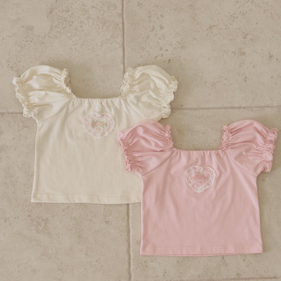 【予約】Heart Puff Tee/ momo ann